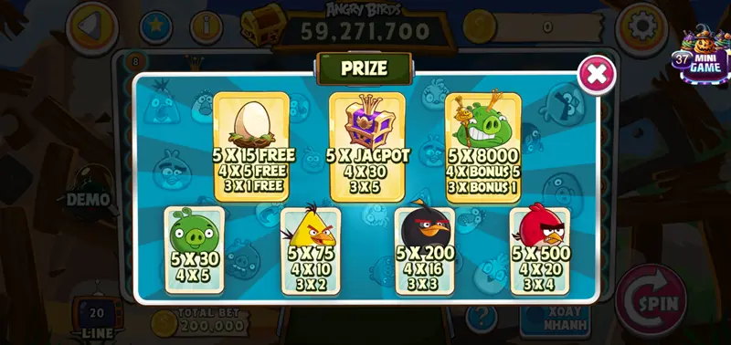 Luật chơi Angry Birds Slot tại 789club chi tiết